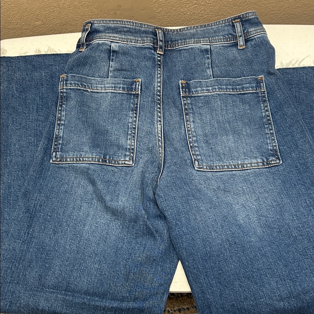 Zara Marine Straight Wide Leg Jeans - Picture 2 of 4